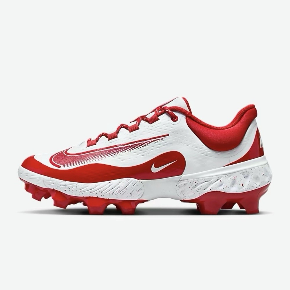 Nike Alpha Huarache Elite 4 Low MCS Red White Baseball Plastic Cleats Mens Sz 12